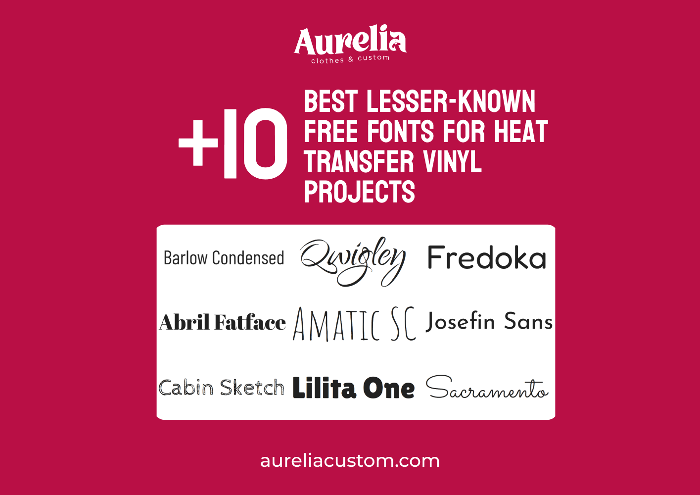 +10 Best Lesser-Known FREE Fonts for Heat Transfer Vinyl Projects